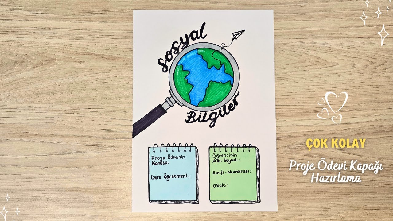 PROJE ÖDEVİ KAPAK YAPIMI 📒 PROJE ÖDEVİ KAPAĞI NASIL HAZIRLANIR🤩 SOSYAL BİLGİLER/COĞRAFYA PROJE ÖDEVİ