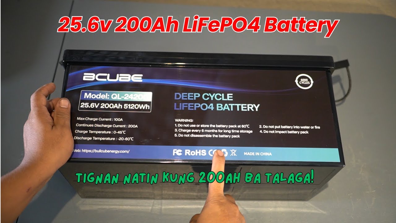 BCube 25.6v 200Ah LiFePO4 Battery Capacity Testing