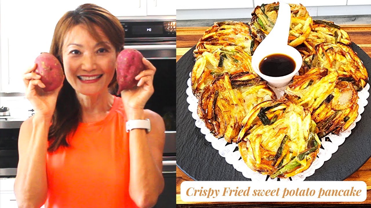 Crispy Fried sweet potato pancake/脆皮炸紅薯餅/바삭바삭한 고구마튀김