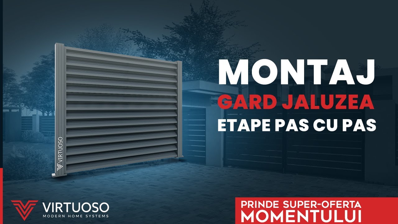 Etape de montaj panou gard tip jaluzea | Step by step assembly of louver fence panel