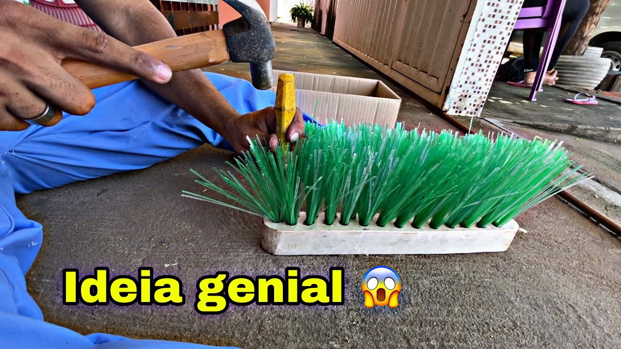 Como fazer vassourão usando garrafas plásticas - vídeo aula grátis