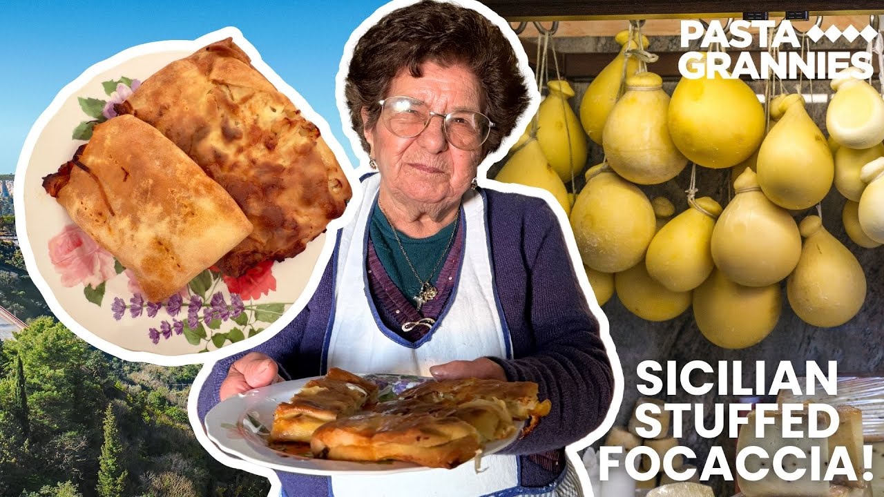 91yr old Maria makes Sicilian stuffed focaccia | Pasta Grannies