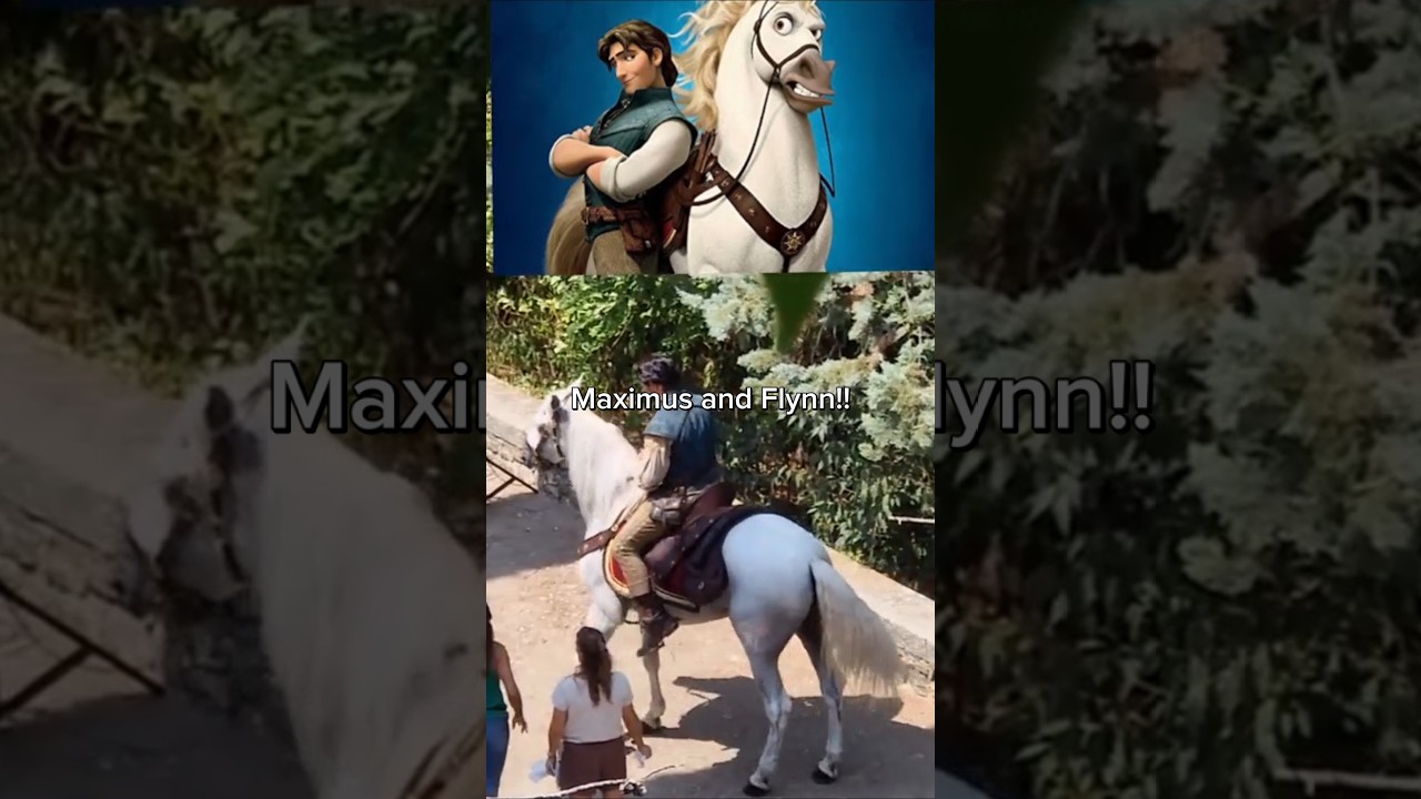 Flynn and Maximus on set!! #tangled #rapunzel #fy #disney #fyp #shorts #trending #liveaction #movie