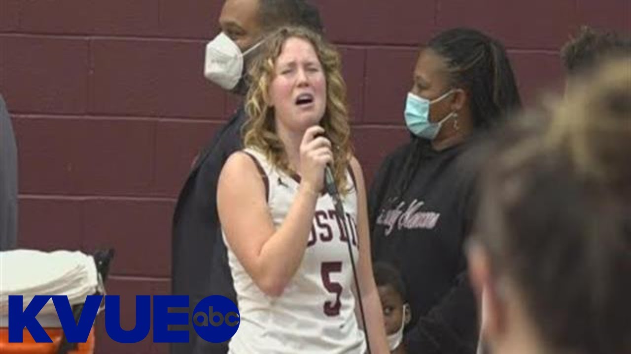 Austin High senior slays national anthem before playoff win against Vandegrift | KVUE