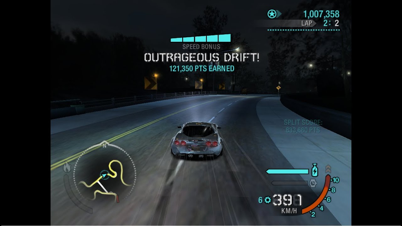 NFS Carbon Drift | Palmont University | 2 laps Z06 (keyboard)