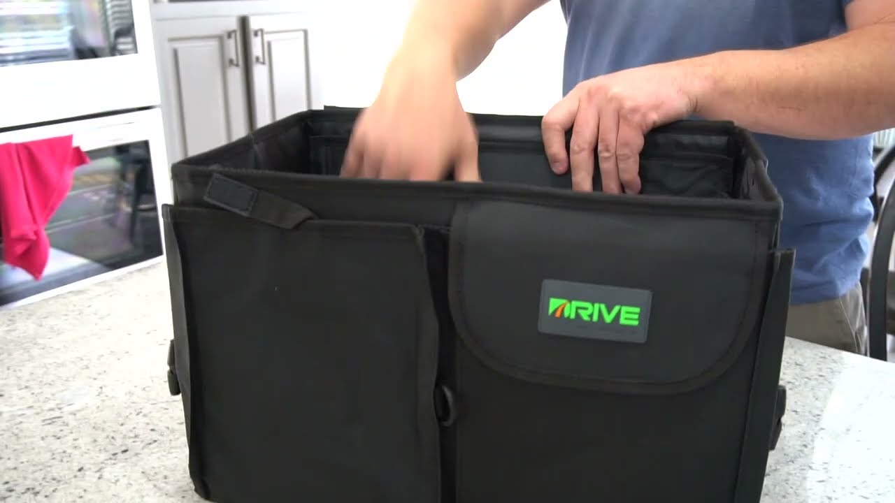 Drive Auto Car Trunk Organizer - Collapsible, Multi-Compartment Automotive SUV Car Organizer