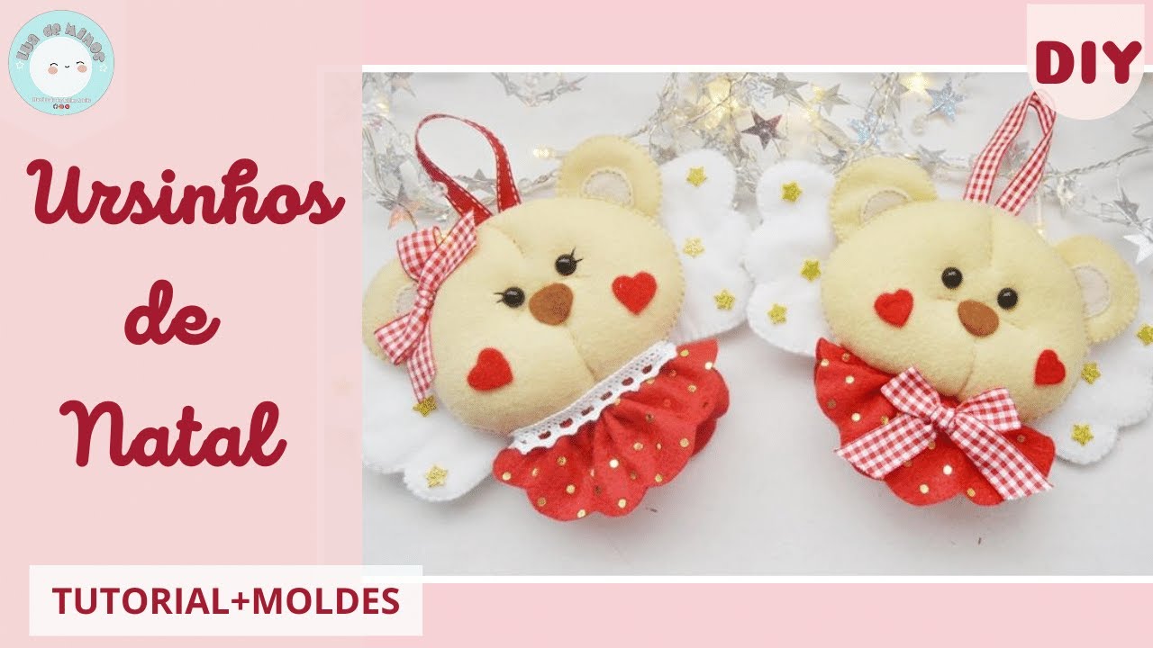 DIY: Enfeite Ursinhos de Natal ( com moldes )