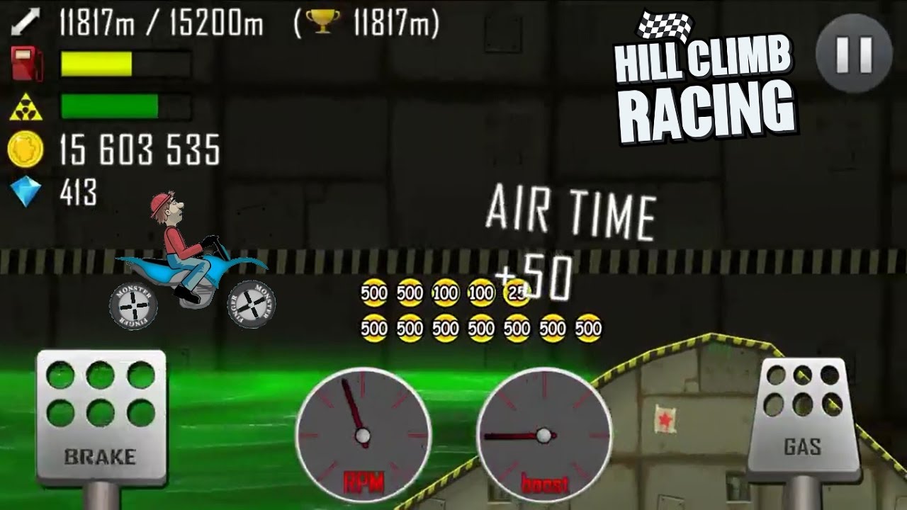 Hill Climb Racing: Motocross Bike 12740m \ Nuclear Plant
