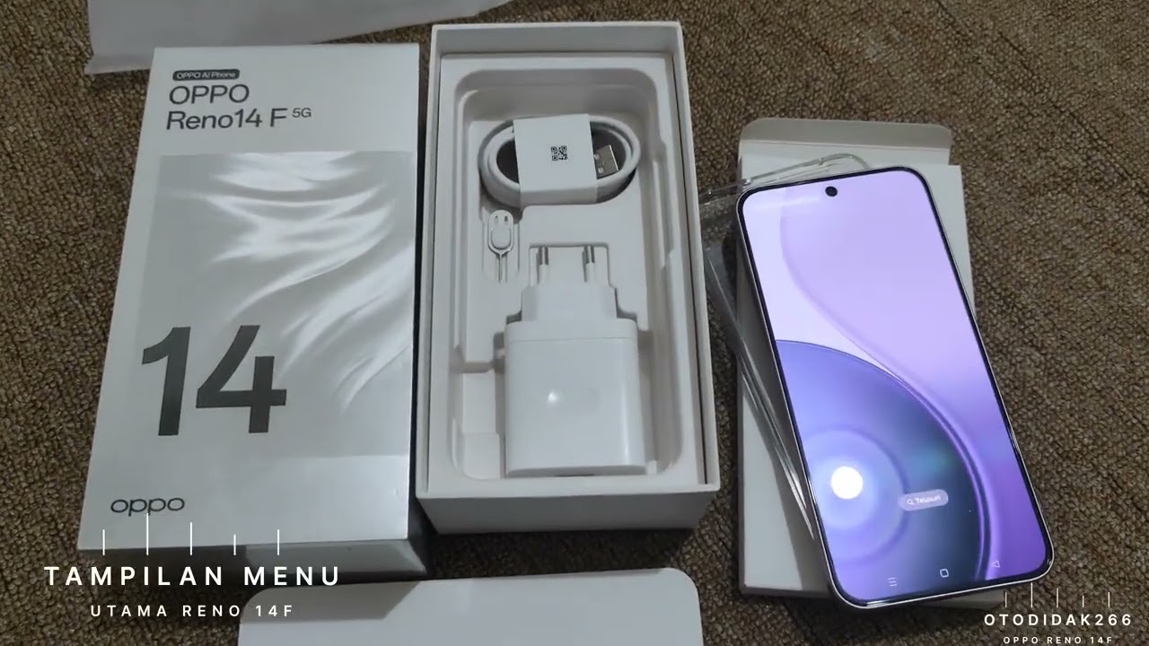 Unboxing Oppo Reno 14 warna glossy pink