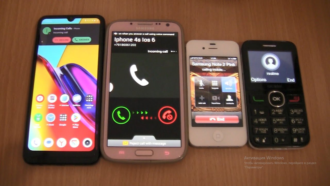 Incoming call & Outgoing call at the Same Time Iphone 4s+Samsung Galaxy Note 2+Alcatel+Realme C30s