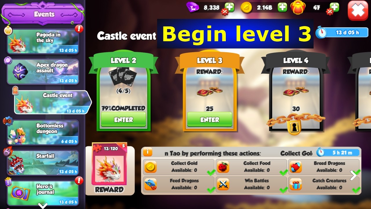 Begin level 3 Jiutian Xuannü Divine castle event | Bell Bloom Divine dungeon week | DML