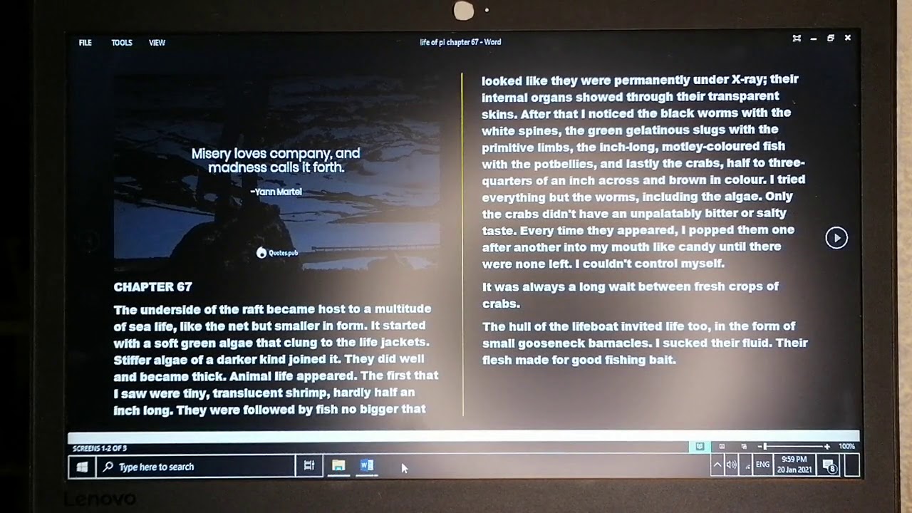 life of pi book full text reading chapter 67,68,69,70