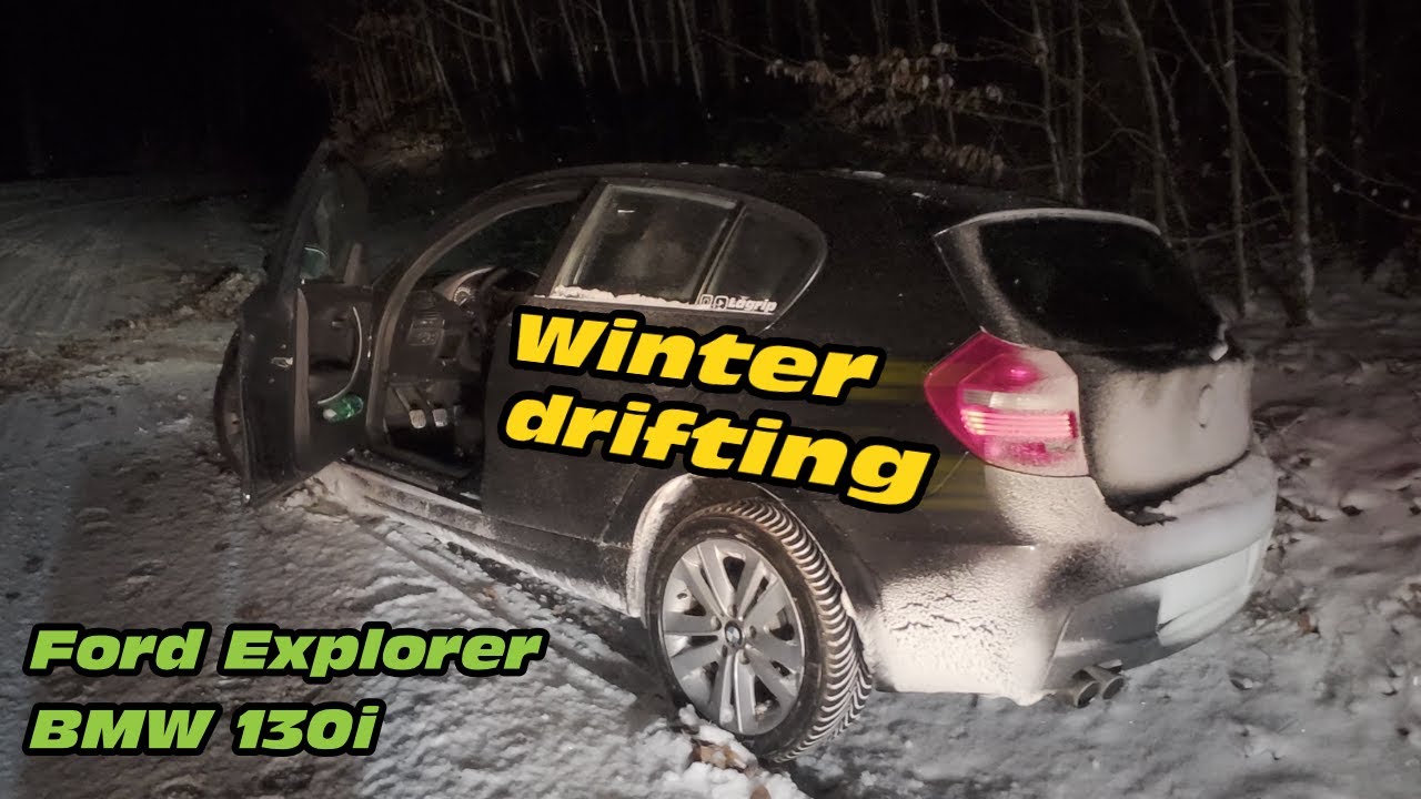 Ford Explorer and BMW 130i winter drifting | onboards, crash