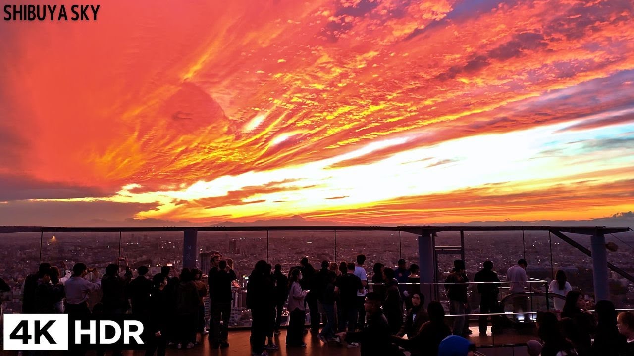 🤯Like a Sci-Fi Movie! Have You Ever Seen a Sky This Terrifying and Beautiful? @ Shibuya Sky  4kHDR