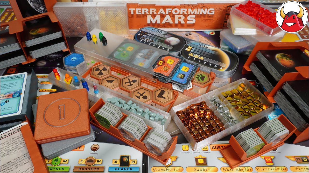 Terraforming Mars Boardgame Insert + Tokens (with 5 expansions lid closed!)