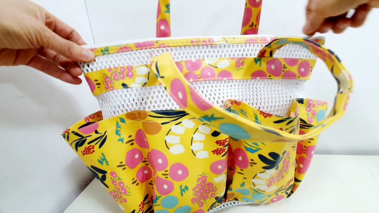 how to make beach bag/메쉬 + 방수원단 수영복 가방  만들기/메쉬수영가방
