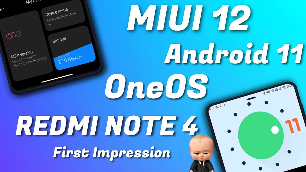 First Android 11 MIUI 12 (OneOS) ROM on REDMI NOTE 4 | OneOS Redmi note 4 | MIUI 12 A11 Redmi Note 4
