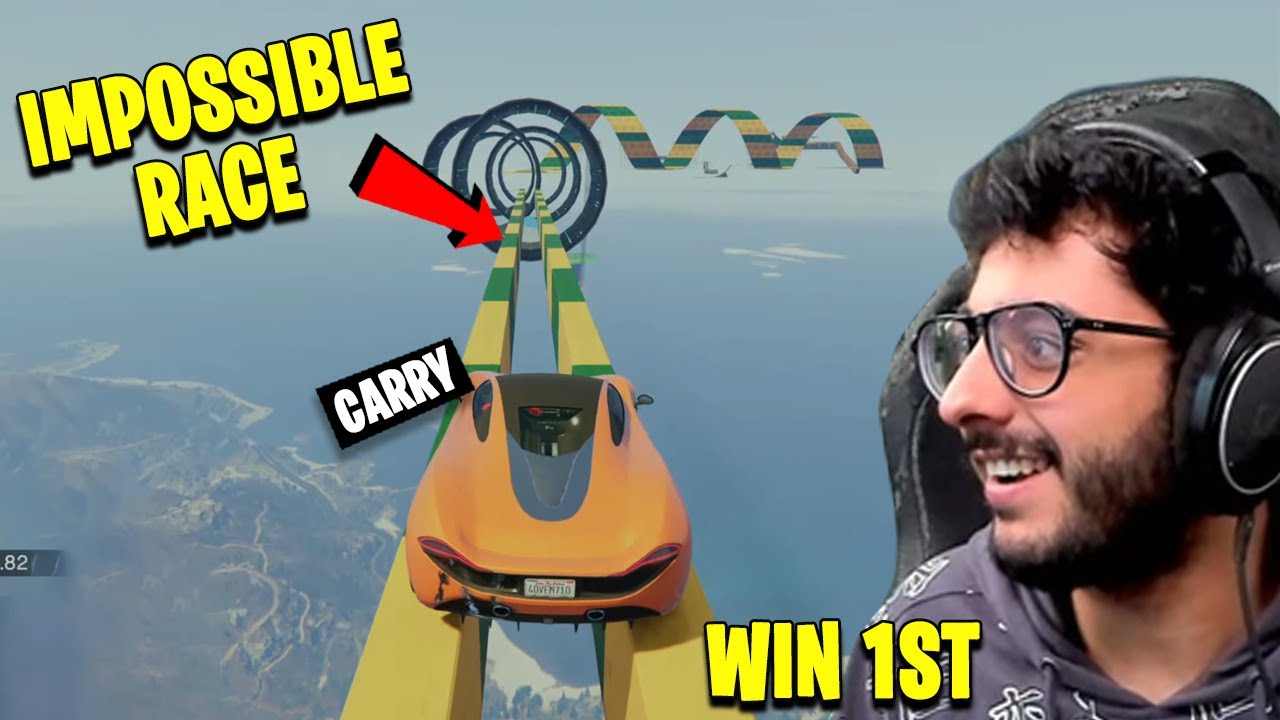 Carry Win 1st This Impossible GTA V Car Parkour Race | Carry Highlight