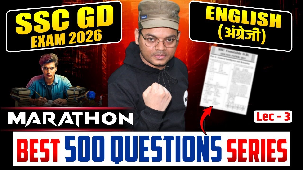SSC GD English Marathon Class | SSC GD English Most Important Questions | SSC GD Best 500 Series