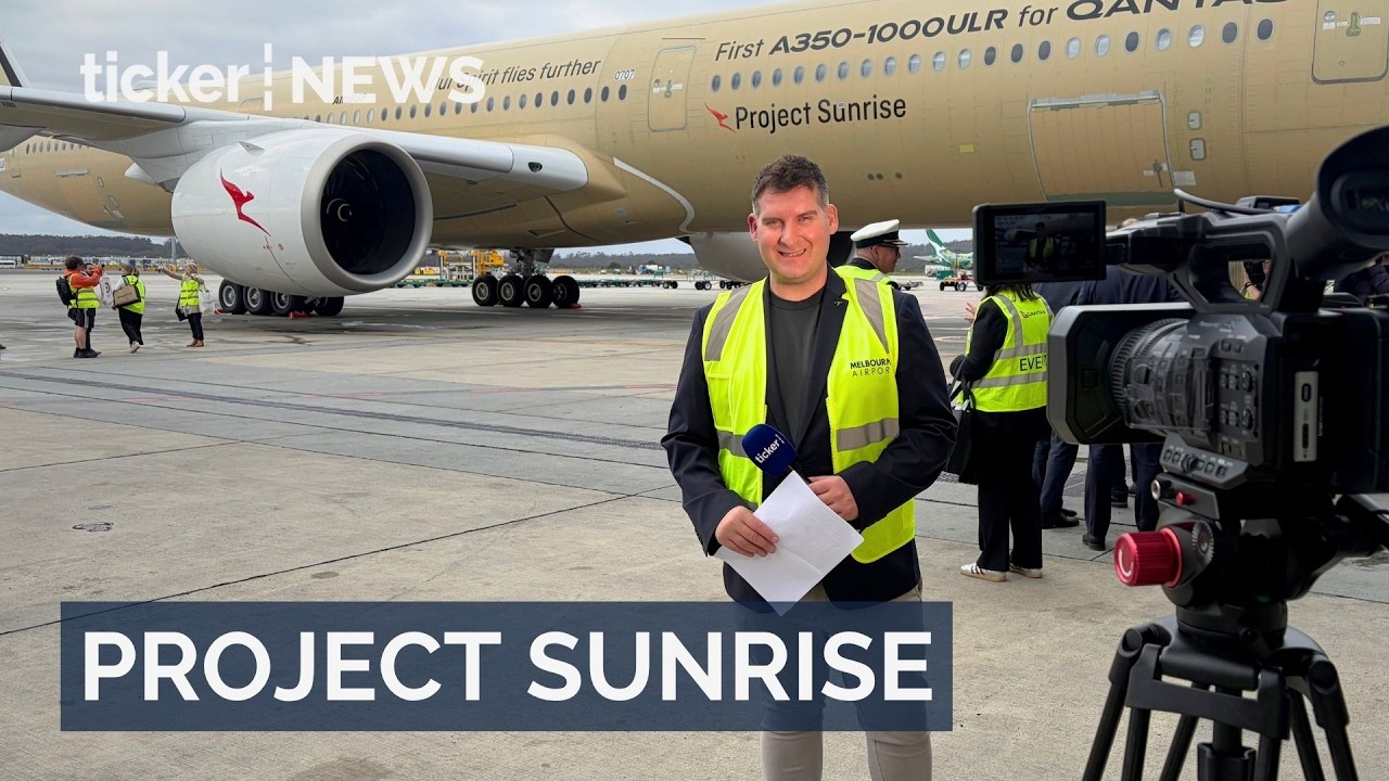 Qantas A350 1000 Project Sunrise special coverage at Melbourne Airport