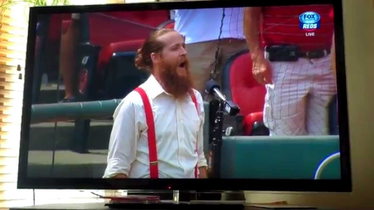 Casey Campbell Singing "God Bless America" at The Cincinnati Reds' Game (7th Inning Stretch)