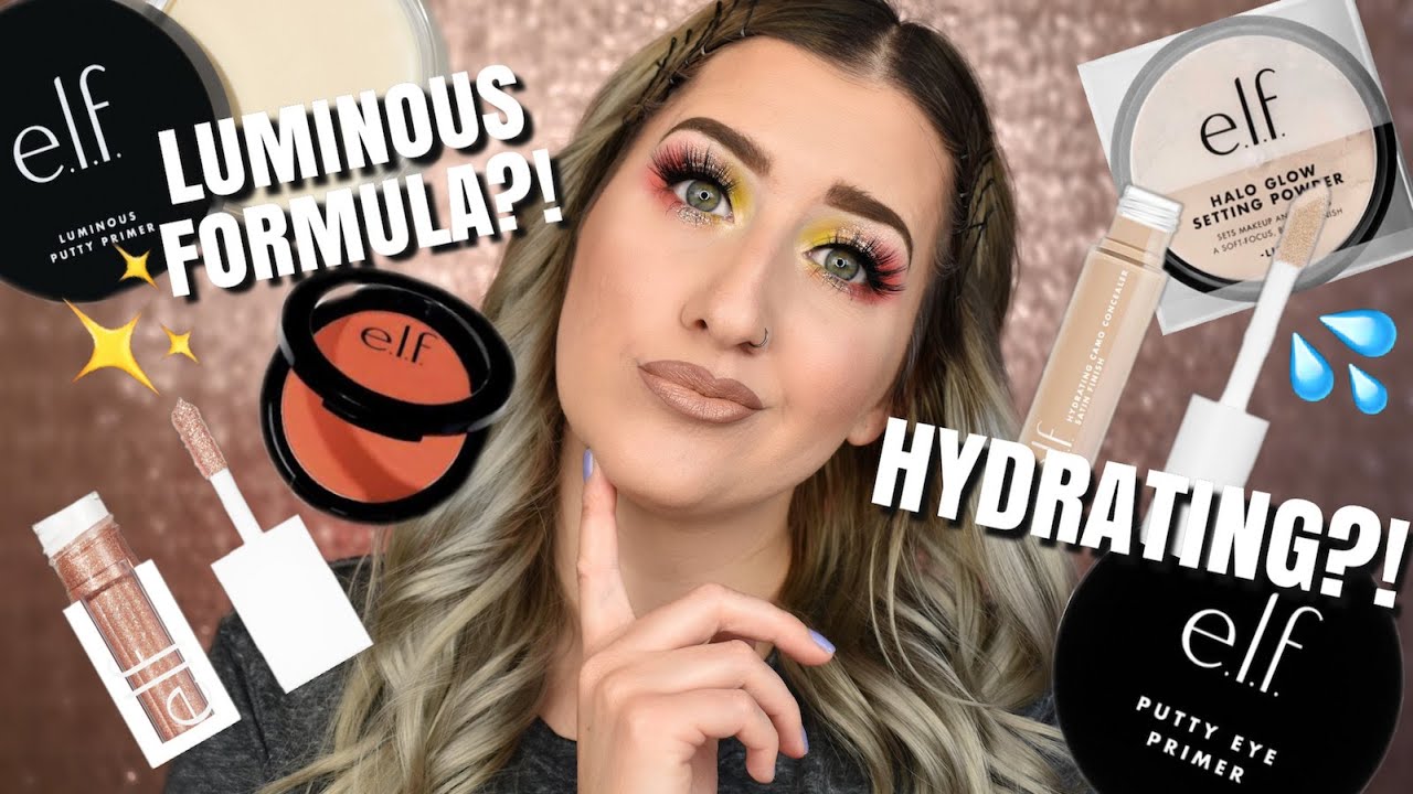TESTING NEW ELF PRODUCTS! HYDRATING CAMO CONCEALER, LUMINOUS PUTTY PRIMER, + MORE!
