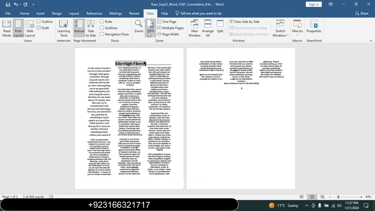 Exp22_Word_Ch01_Cumulative_Kite | Exp22_Word_Ch01_Cumulative_Kite | Full Course Deal Contact Us