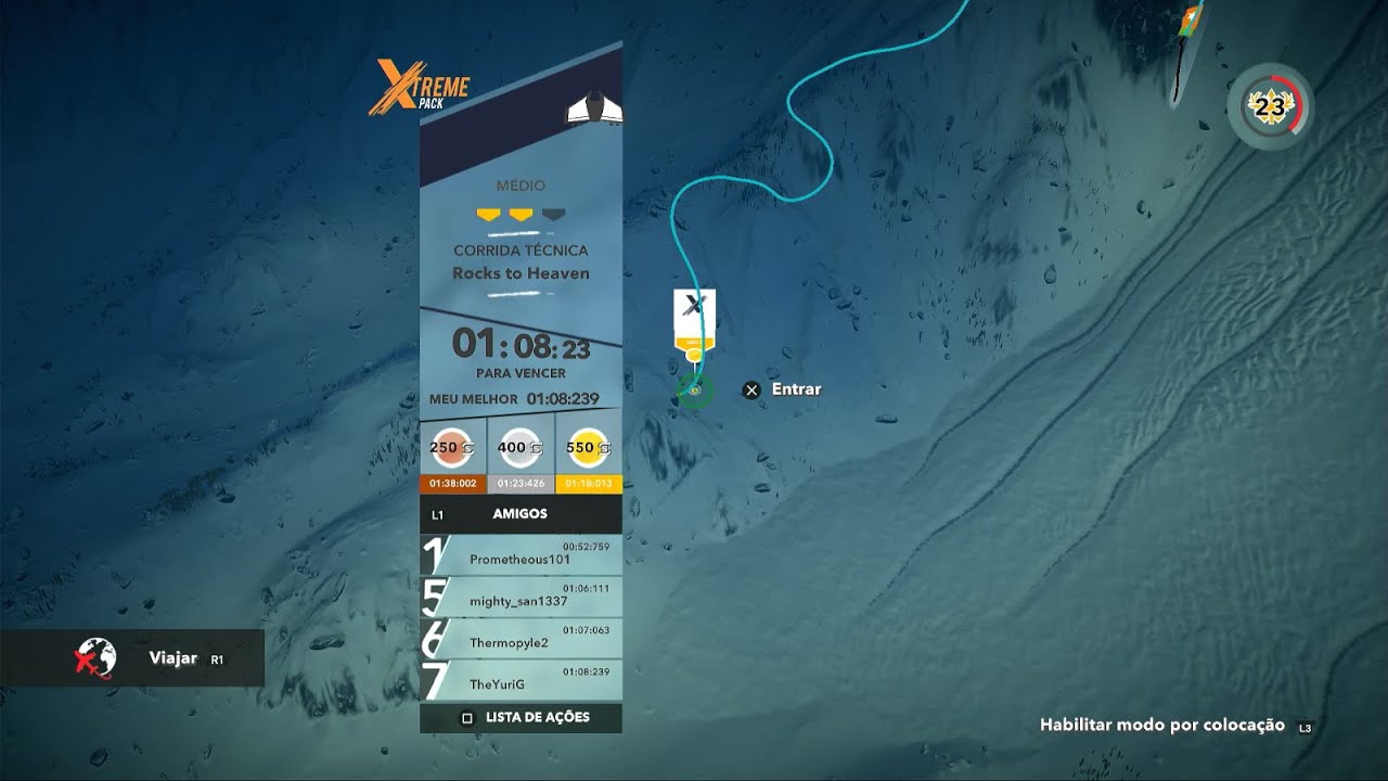 Steep (Extreme Pack) - Technical Race - Rocks to Heaven GOLD 01m08s23
