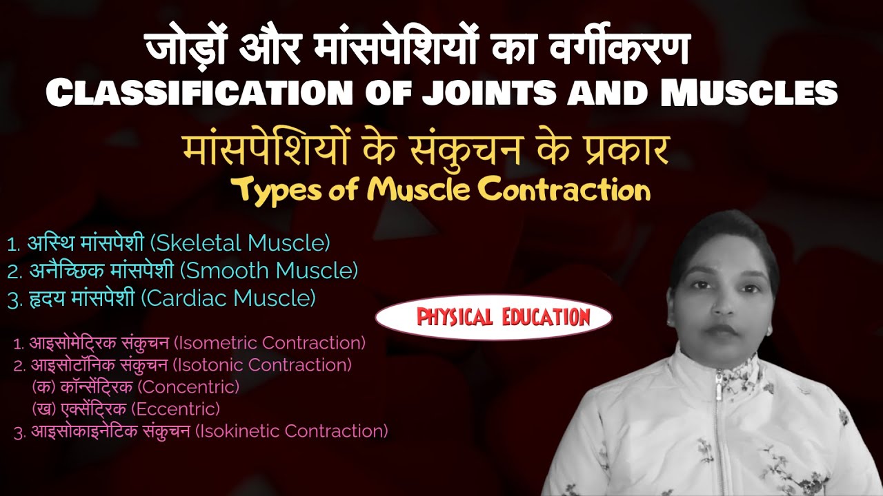 Classification of joints and Muscles/Types of muscles contraction/Deepali Nigam/Physical Education/