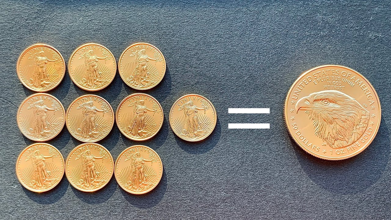 A Full Ounce of Gold From Ten Fractional Gold Eagles, Made Ea..