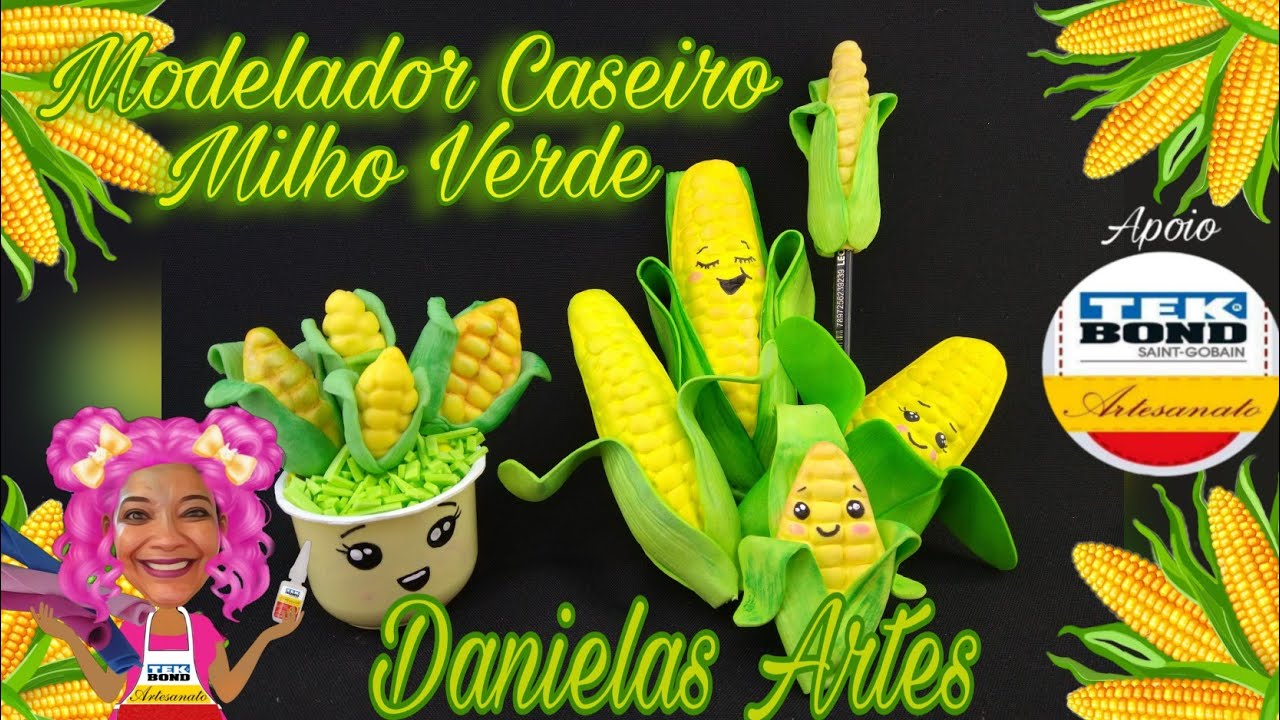 Milho verde modelado no eva em modelador caseiro