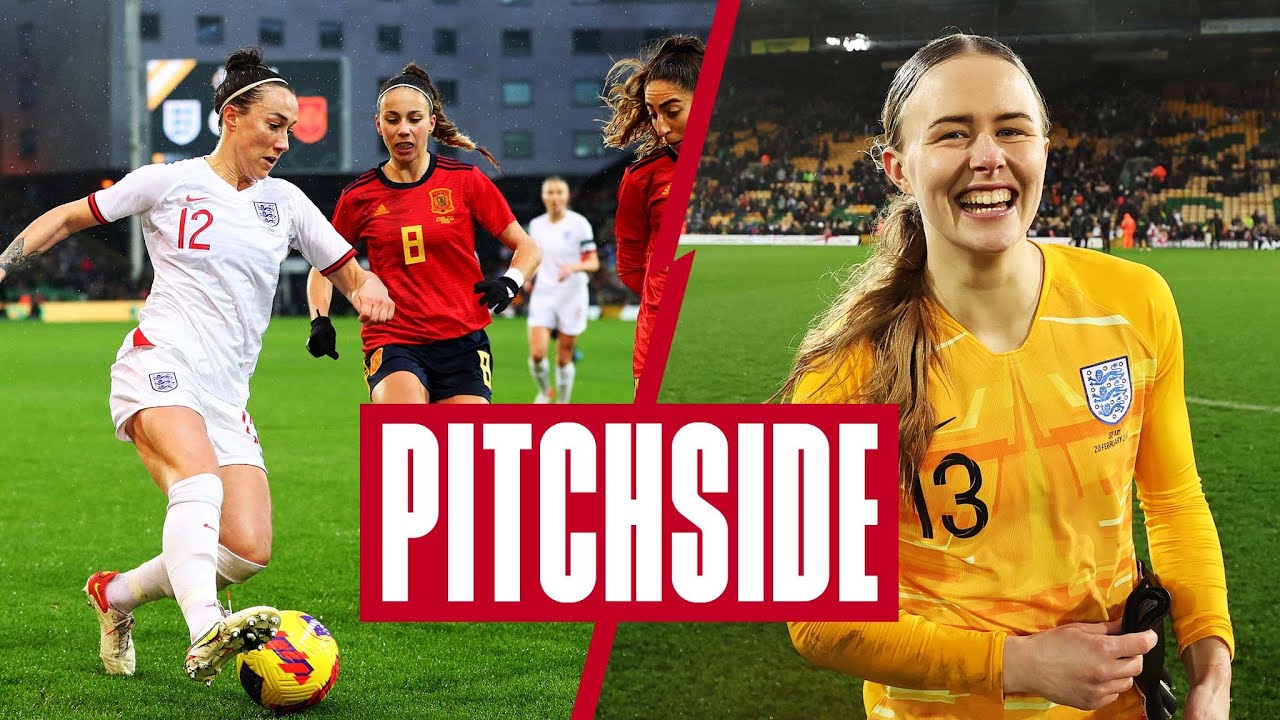 Sound ON! 🔉 Hear Carrow Road Roar on The Lionesses in The Arnold Clark Cup Against Spain | Pitchside