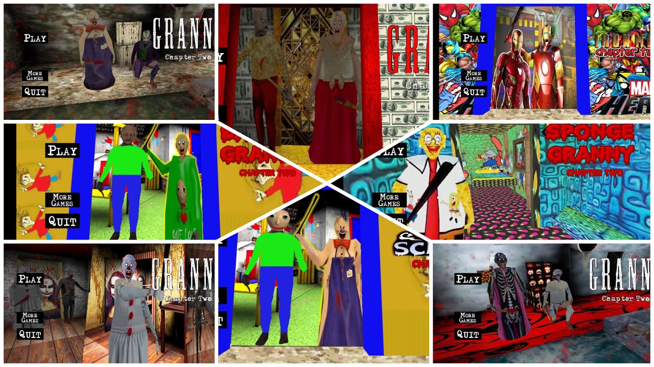 CAUGHT BATTLE - GRANNY CHAPTER 2 MODS | ICE SCREAM*JOKER*BARBIE*HALLOWEEN*SPONGEBOB*IRONMAN AND MORE