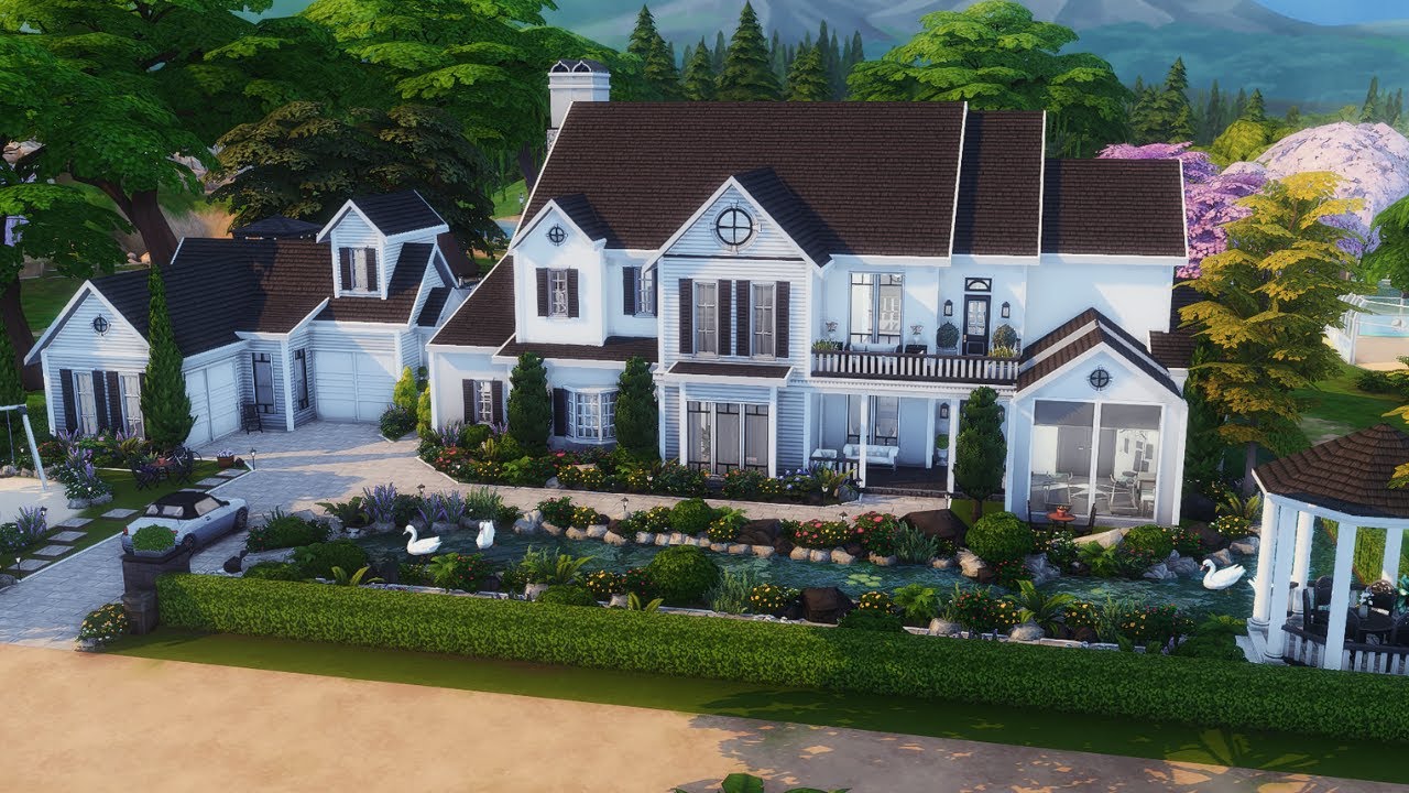 2 Story Family Lake House | Stop Motion | No CC | The Sims 4