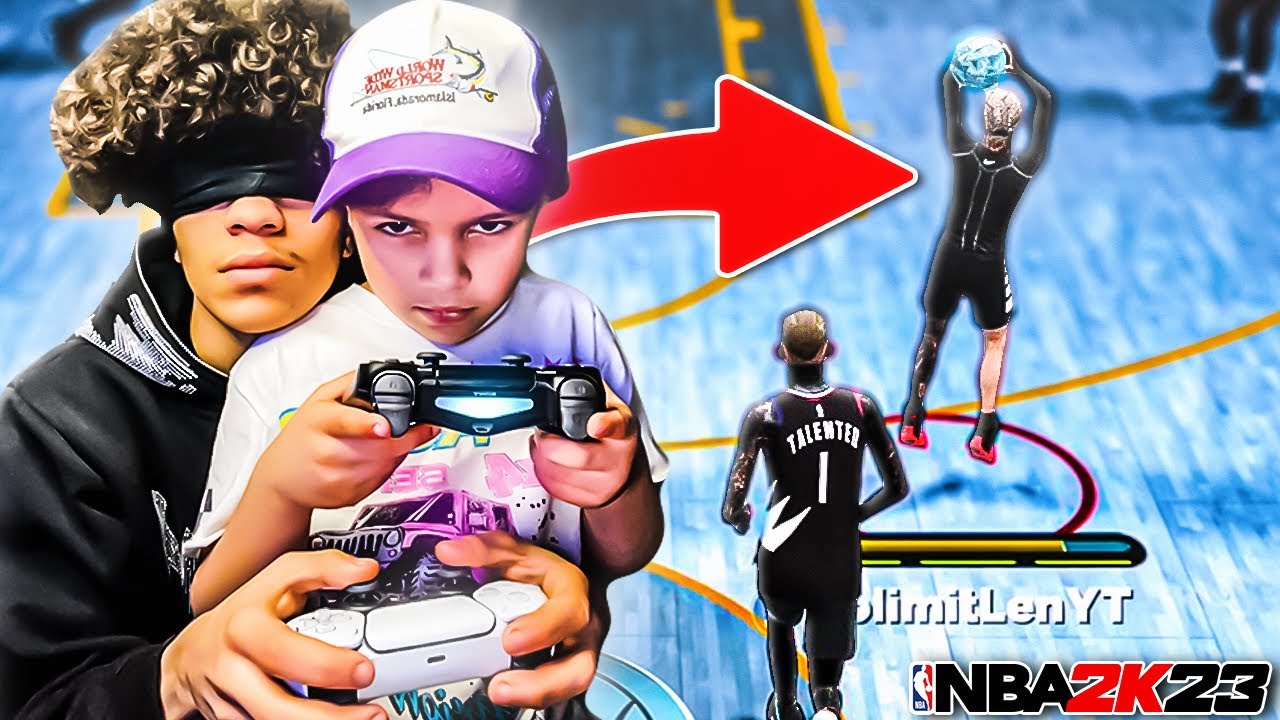 My 6 YEAR OLD SISTER vs THE #1 GUARD BLINDFOLDED on NBA 2K23! (Guard Academy 2K23)