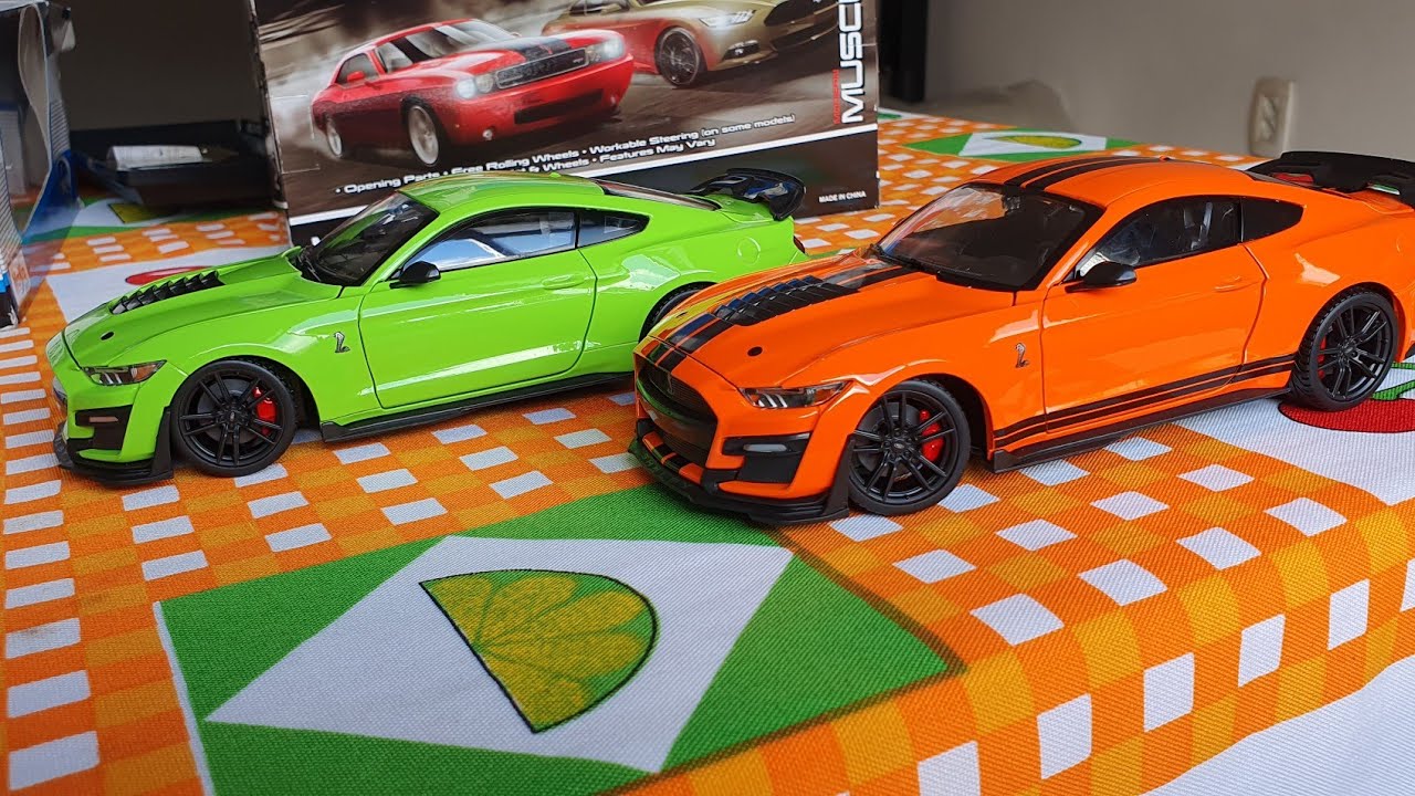 Unboxing da miniatura Maisto mustang gt500 escala 1/24