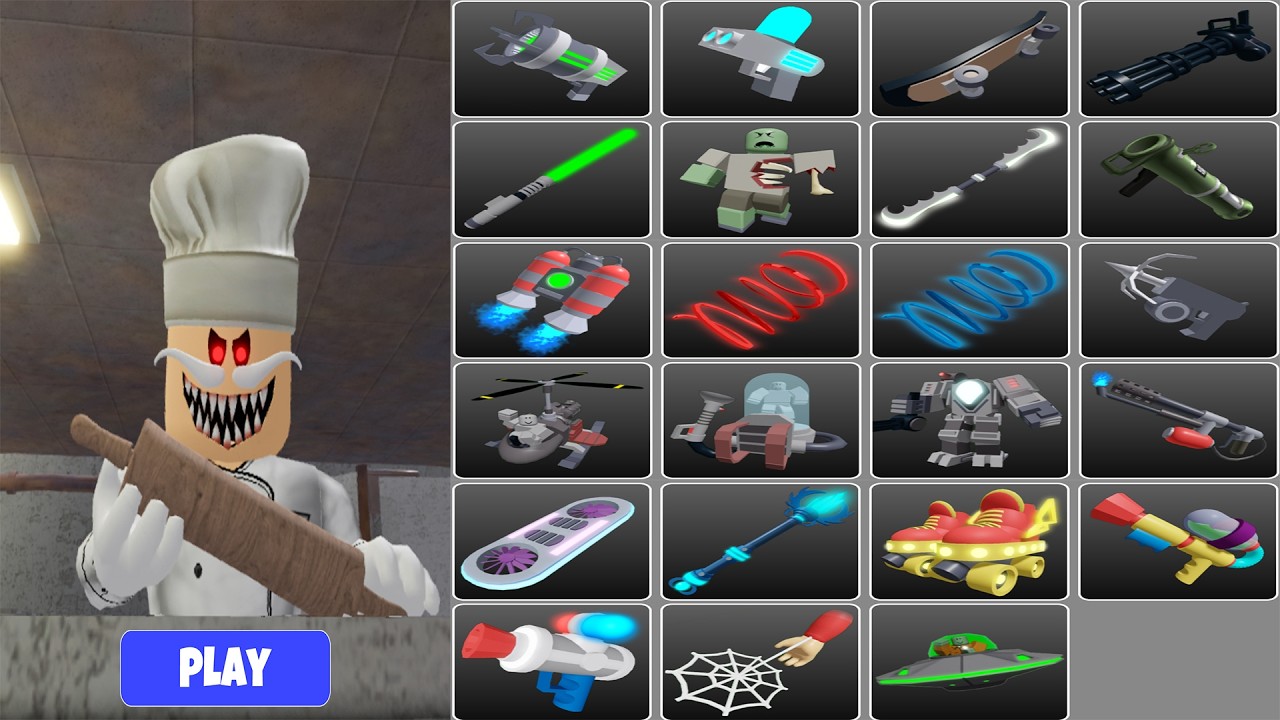 Escape Papa Pizza's Pizzeria! (SCARY OBBY) Activate My All 23 Items: UFO, Jetpack, Vaccum, Roller..