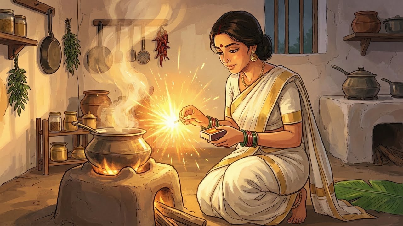 Monsoon Night in a Kerala Village 🌧️ Cozy Cooking & Rain ASMR (Ghibli Style)