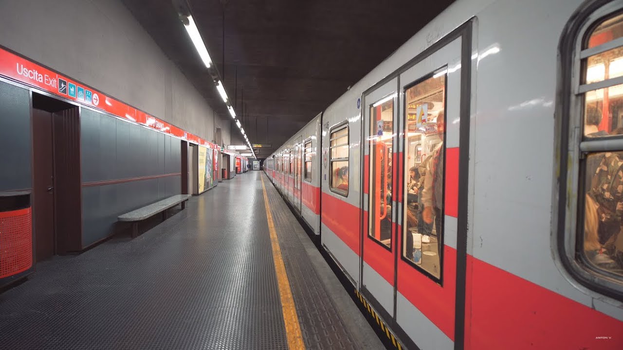 Italy, Milan, Metro ride from Lampugnano to Uruguay