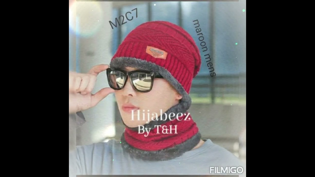 *MENS WINTER CAP WITH SKULLIES SCARF*