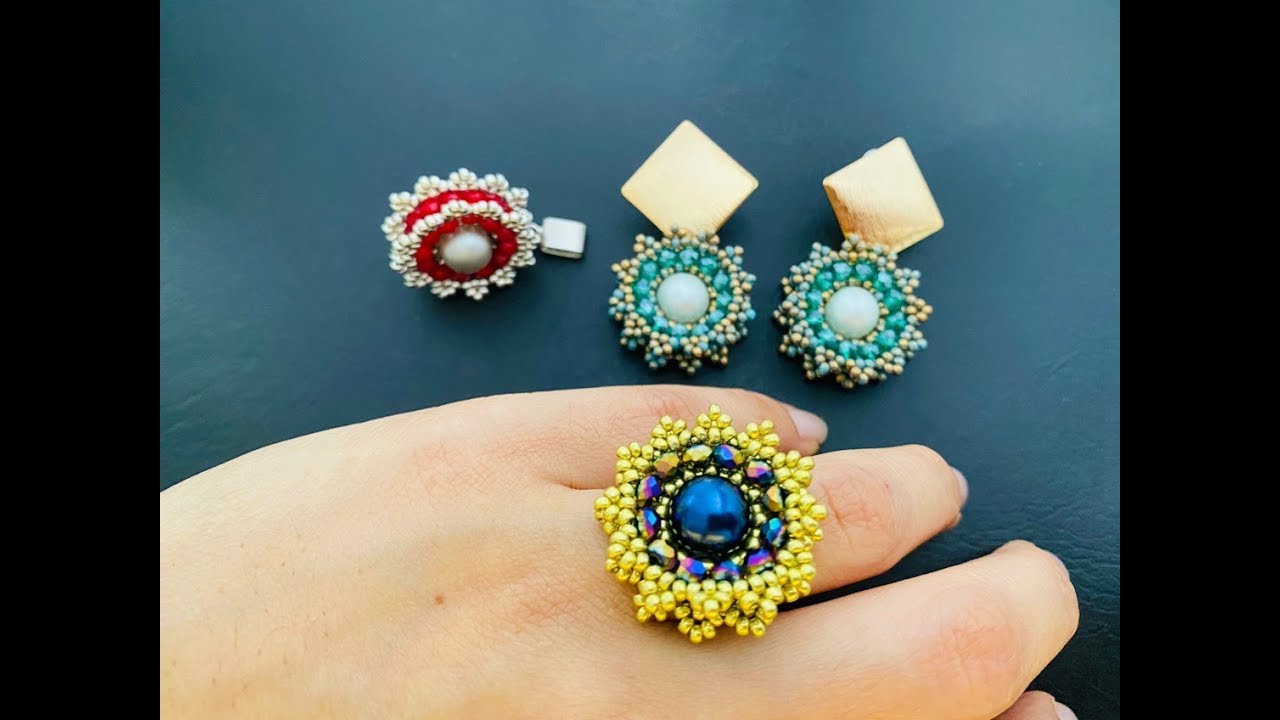 3D Doughnut Earrings or Pendant or Ring || How to make Beaded pendant/ Earrings