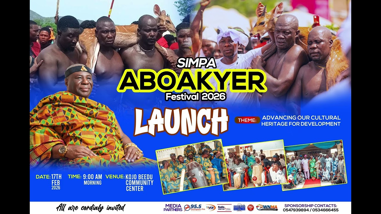 Simpa 🤍❤️Aboakyer 🦌Festival 2026 Launch on 17th of February 