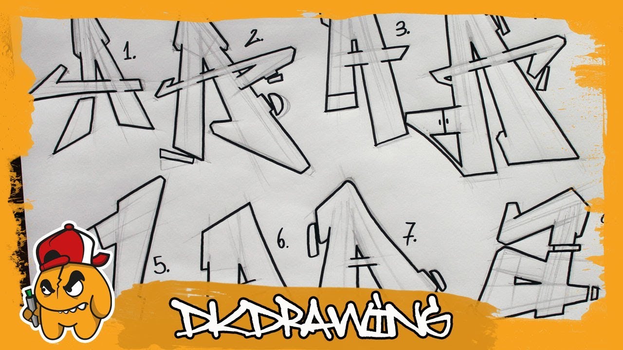 Graffiti Alphabet Letter A - 8 Styles (Rate 1-8)