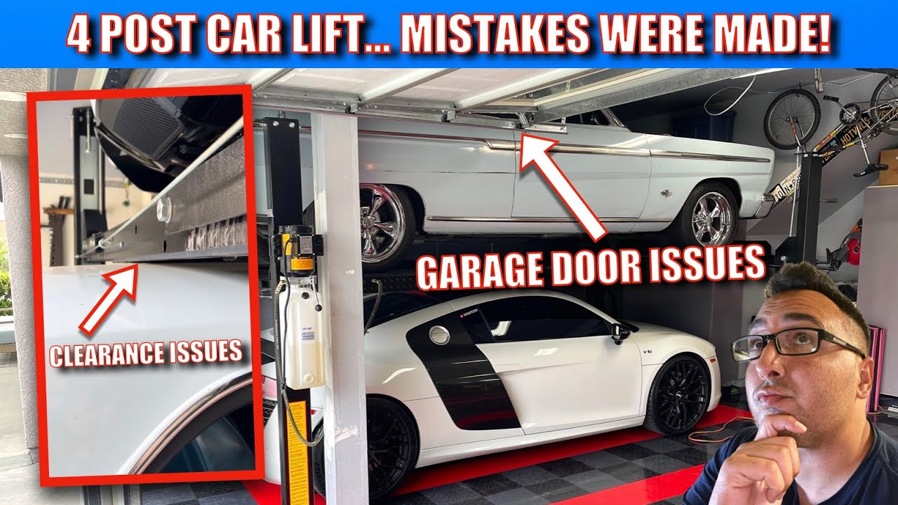 4 Post Car Lift For Home Garage | A High Lift Garage Door Conversion Kit is A MUST!