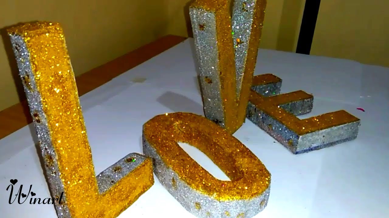 3D LETTER DECORATION // How to make 3D letters using carton box