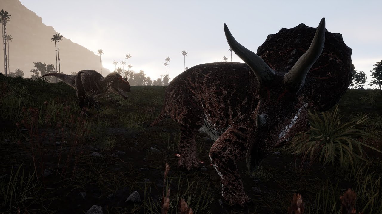 Allosaurus Hunting Triceratops Attempt - The Isle
