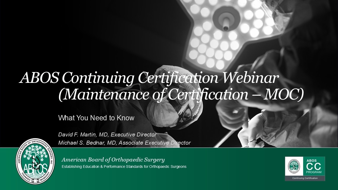 ABOS Continuing Certification Webinar