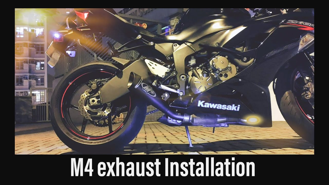 Kawasaki Ninja zx6r 2020 M4 exhaust Install | Sound Test | Motovlog