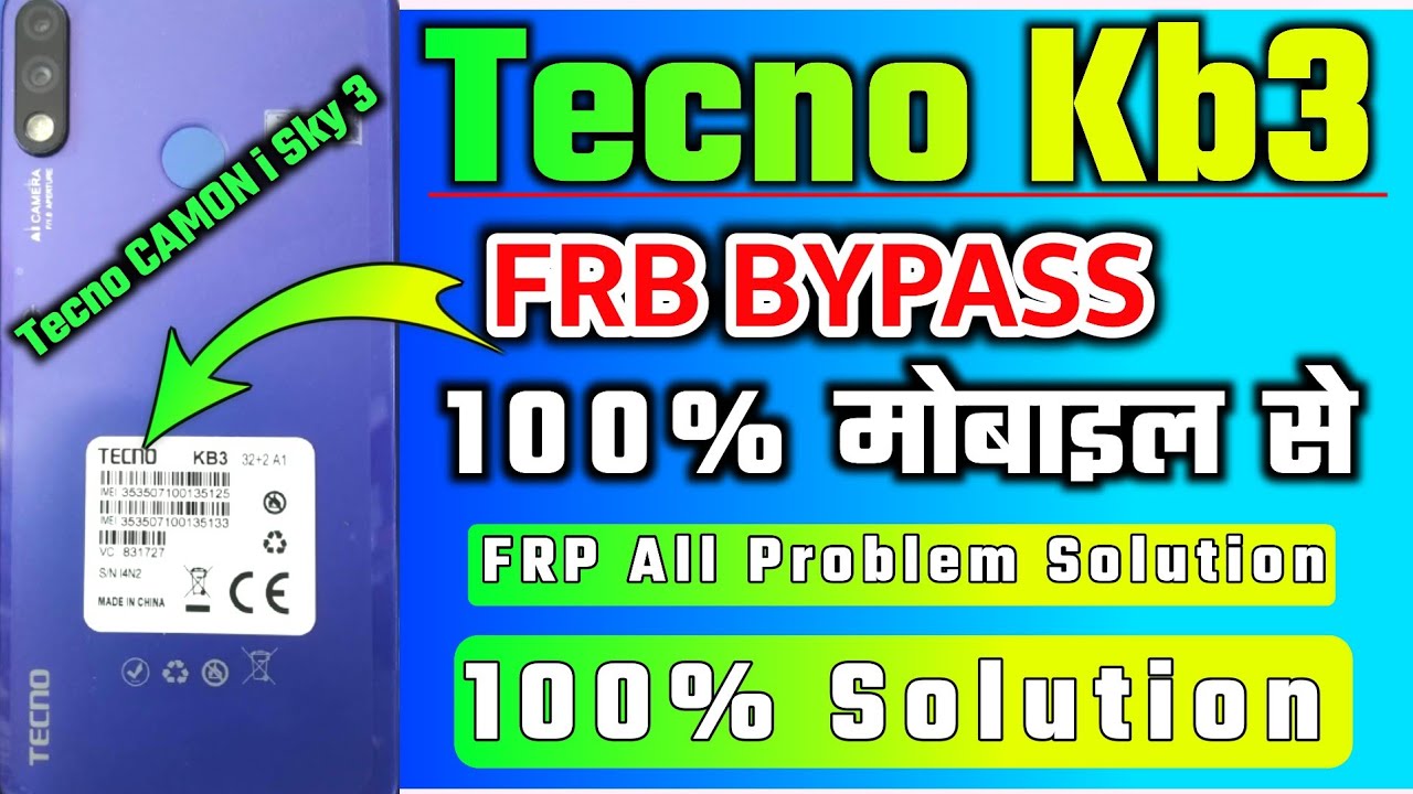 Tecno kb3 frp bypass | 100% frp remove tecno all mobile |  नही हुआ तो नाम बदल देंगे