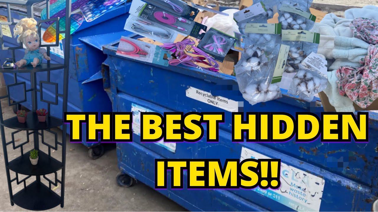 DUMPSTER DIVING - ALL THESE DUMPSTERS HAD A SECRET - I FOUND THE BEST HIDDEN ITEMS!  L@@K